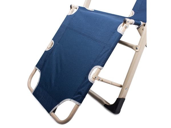 Foldbar solstol/campingstol 2-i-1 blå max 140 kg med nakkepude