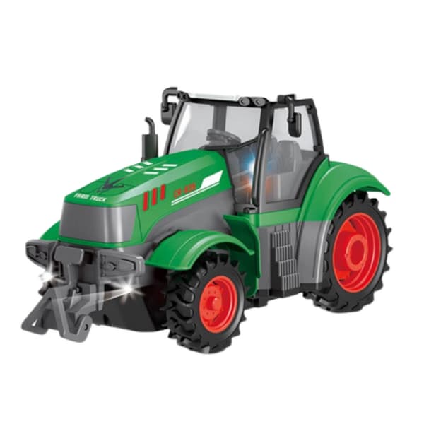 Fjernstyret traktor 1:24 med lys, 500 mAh batteri og USB-opladning