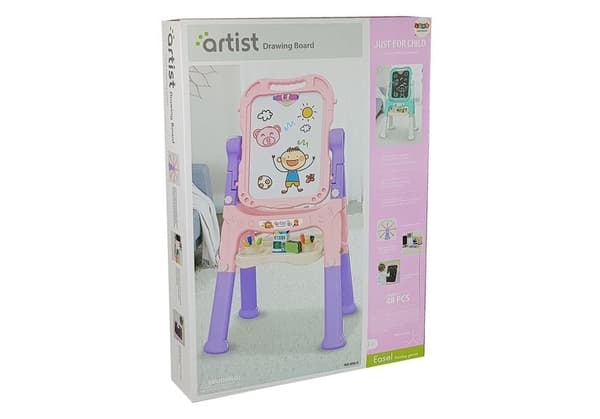 Magnetisk barnrittafel 2-sidig whiteboard/krittafel 110 cm 48 delar