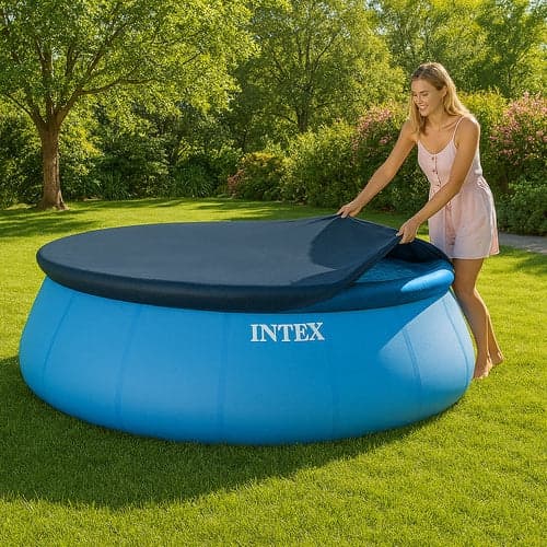 Poolöverdrag vinyl 244 cm för Intex Easy Set pool, mörkblå
