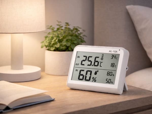 Termometer og hygrometer med ekstern sensor LCD min/max alarm °C/°F