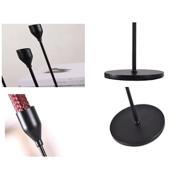 Ljusstakar metall 3-pack mattsvart