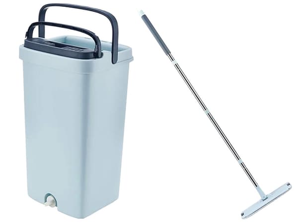 Moppe med udvredningsspand tokammer inkl. 3 mikrofiberklude