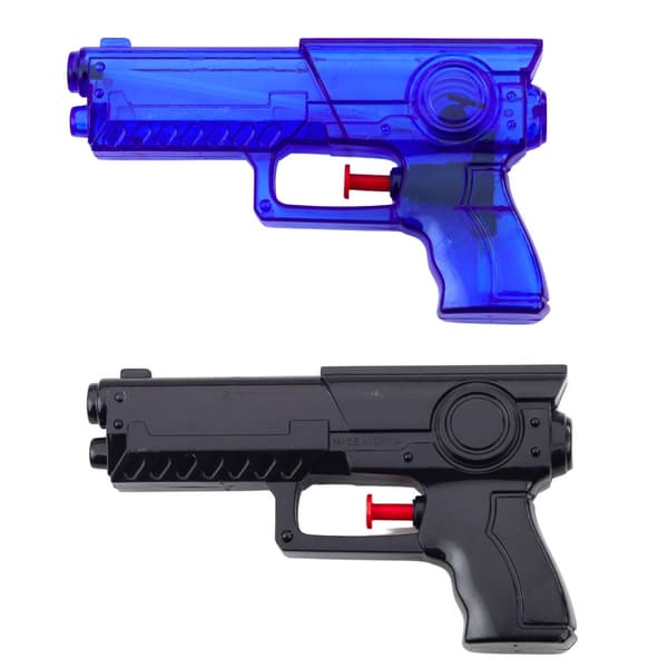 Vandpistoler politi-design 2-pak 15 cm blå/sort til børn