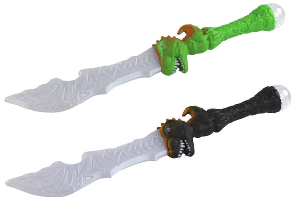 Lyssværd legetøj dinosauriehåndtag LED-lys & lyd 61 cm 3+ år