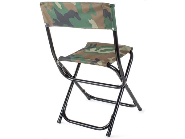 Sammenklappelig fiskestol/campingstol med ryglæn camouflage 64 cm