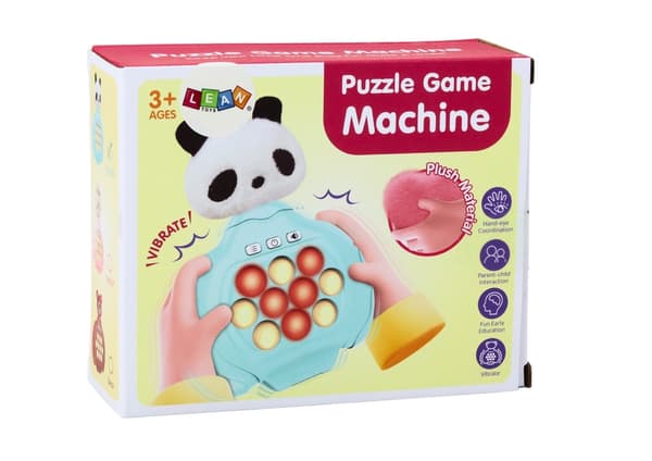 Pop-it spel panda blå med ljud/vibration, 5 spellägen, 3+ år