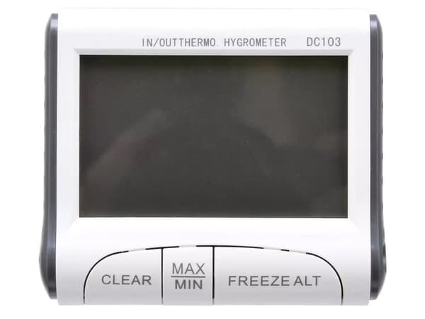 Vejrstation termometer/hygrometer med ekstern sensor, inde/ude, hvid