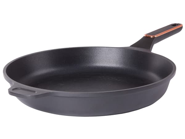 Stegepande 28 cm støbt aluminium non-stick, sort, til induktion