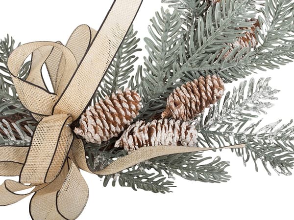 Julekrans med kogler og kviste, diameter 30 cm