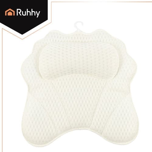Badekudde ergonomisk 43x40 cm med 6 sugekopper, 3D-mesh