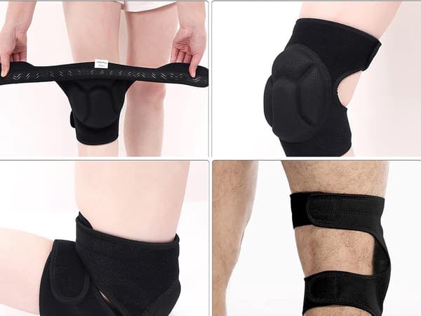Knæbeskyttere i skum til havearbejde sort 2-pack 40x18 cm