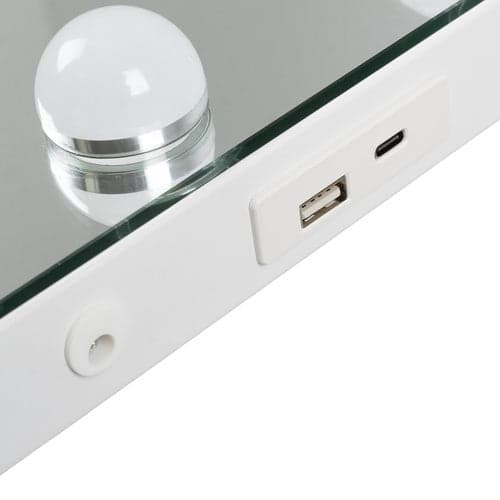 LED sminkspegel 80x62 cm med 18 LED, touchdimmer, 10x sugproppsspegel