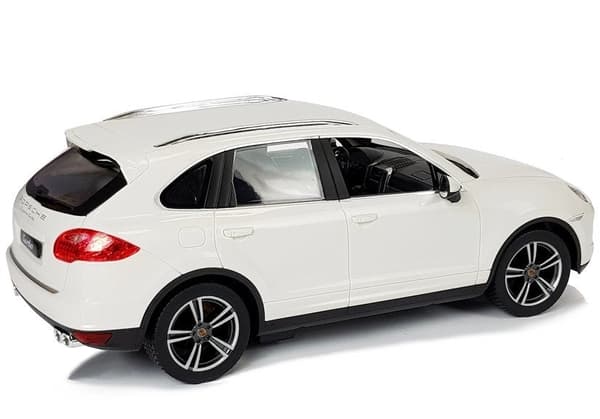 Fjernstyret Porsche Cayenne 1:14 hvid 2,4 GHz LED-lys