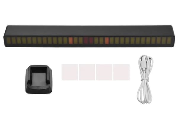 USB LED-lys RGB med musikstyring 18 indstillinger 32 LED sort med stativ