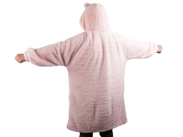 Oversize-vilttihuppari vaaleanpunainen 100 % puuvillaa 90 cm