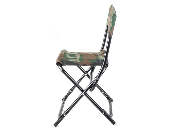 Sammenklappelig fiskestol/campingstol med ryglæn camouflage 64 cm