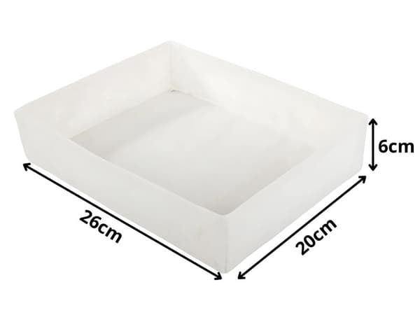 Opbevaringsorganiser til skuffe/garderobe polyester hvid 26 x 20 x 6 cm