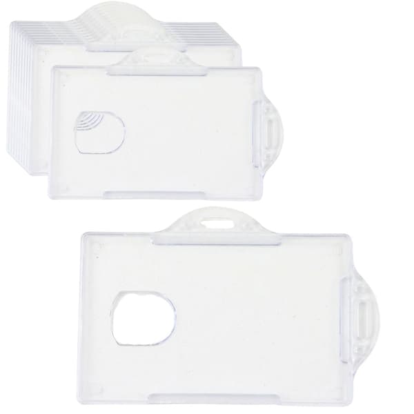 ID-kortshållare horisontell hård plast transparent 10-pack för RFID