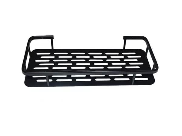 Væghylde metal sort 40x13x4 cm med selvklæbende montering