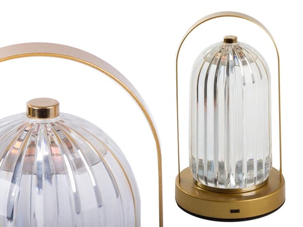 Bordlampe LED med glasdiffusor touch USB-opladning 21 cm
