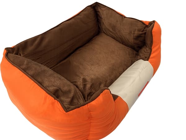 Hundeseng/katteseng polyester skridsikker bund orange str. M 70x55 cm