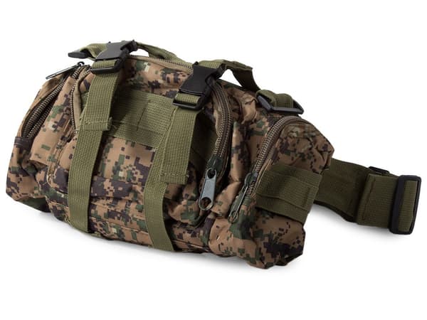 Tactical ryggsäck camouflage 48,5 l med midjeväska och 2 sidofickor