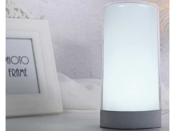 LED-natlampe med touch 3 lysstyrker 4 farver USB-C hvid 14,5 cm