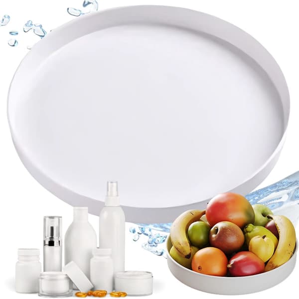 Roterende organiseringsbakke 25 cm plast hvid