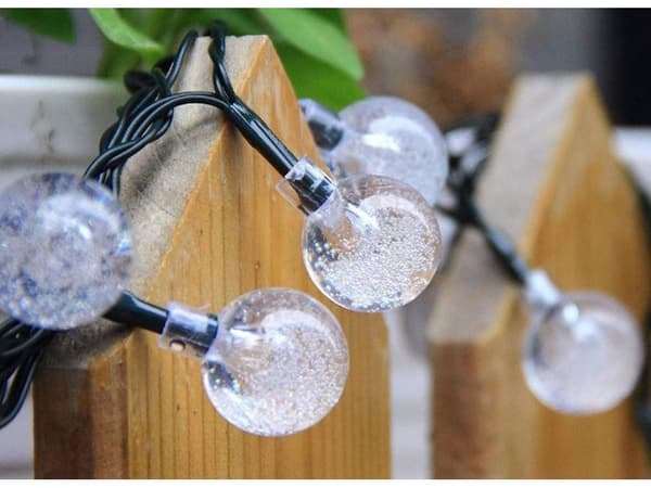 Aurinkokäyttöinen valosarja 20 LED moniväri 4,5 m, 8 valotilaa