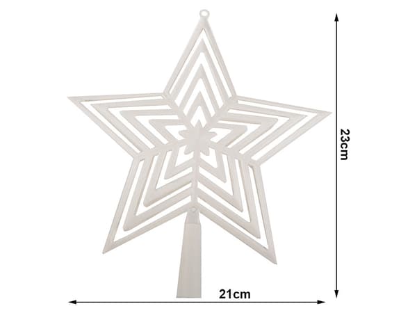 Julgransstjärna i plast vit 23 x 21 cm