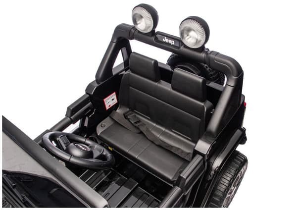 Batteridriven åkbil Jeep Rubicon 4x4 för barn, svart