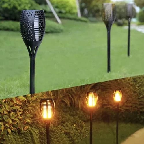 Solcellslampor fackel 4-pack LED varmvit flammeffekt 51 cm