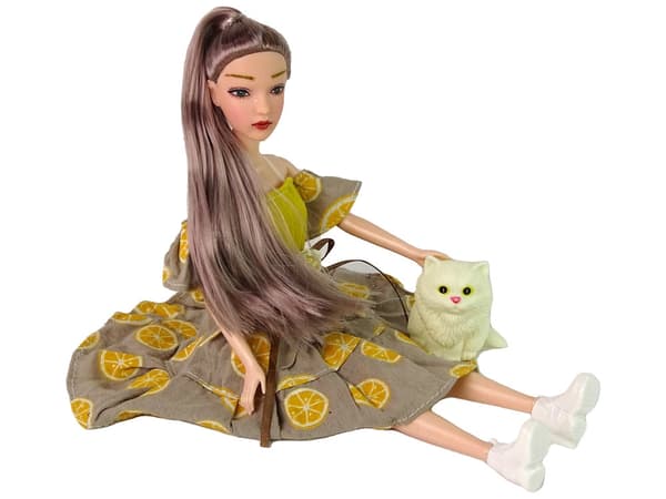 Docka Emily 30 cm med kattfigur med ljud och 3 vindmöllor 3+ år