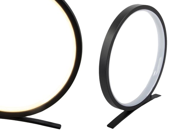 LED-pöytälamppu himmennettävä 3 värilämpötilaa USB musta Ø25 cm
