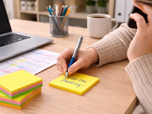 Linjerede sticky notes 76x76 mm 100 ark, selvklæbende, blandede farver
