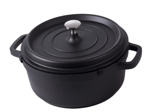 Kasserolle med låg støbt aluminium 4 L non-stick sort 26 cm