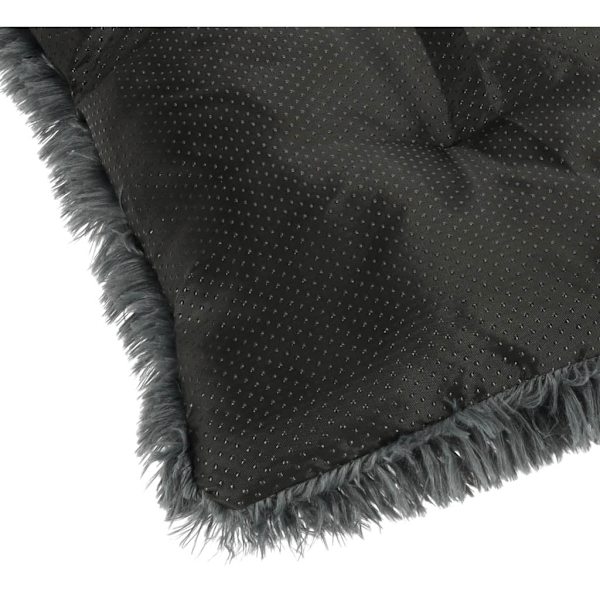 Kæledyrspude rund polyester 50x65x4 cm mørkegrå antiskrid