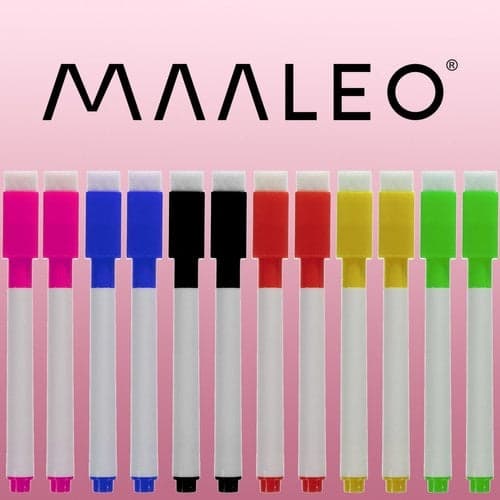 Whiteboardpennor med sudd och magnet 12-pack 6 färger