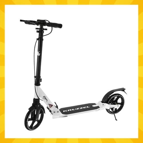 Fällbar scooter 20 cm gummihjul ABEC-9 skivbroms+fotbroms 10+