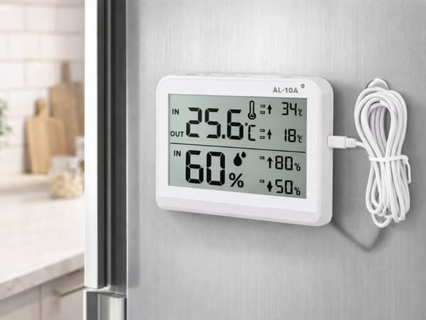 Termometer og hygrometer med ekstern sensor LCD min/max alarm °C/°F