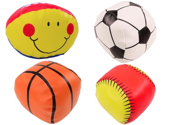 Bløde sportsbolde til børn 4-pack fodbold/basket/baseball/rugby