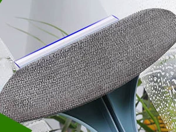Vinduesbørste 2-i-1 med gummiskraber foldbar 53,5x20,5 cm grøn