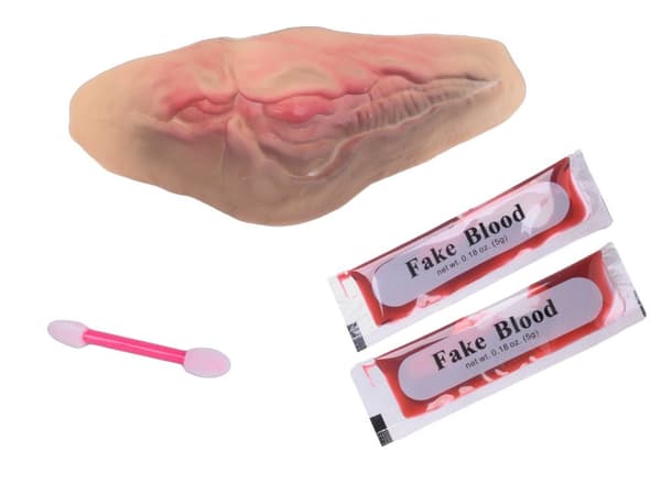 Fakesår hals + falsk blod 10 ml (2x5 ml) Halloween make-up sæt