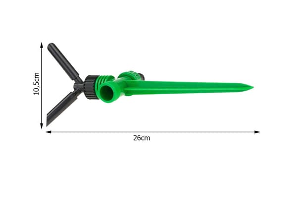 Pulserende sprinklerfordeler 360° 3-arm 26x10,5 cm grøn/sort