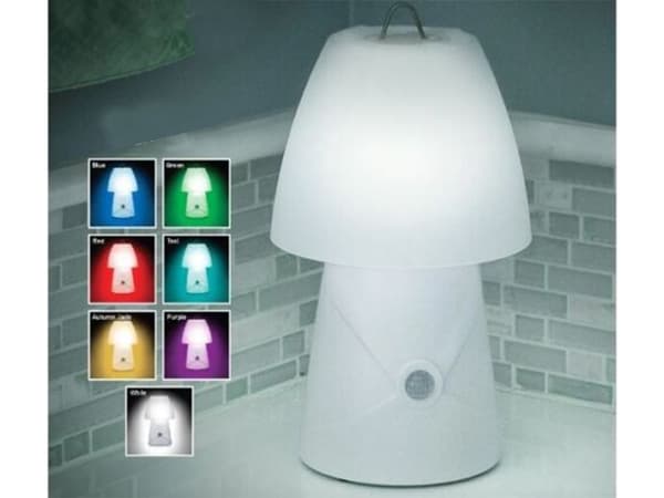 LED natlampe til børn RGB 7 farver bevægelsessensor USB hvid 26 cm