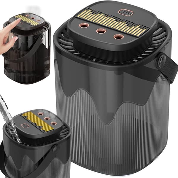 Luftfugter 3000 ml aromadiffuser USB 3 indstillinger varmhvidt lys sort