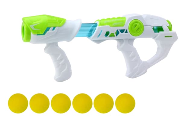 Arkadeskydespil astronaut med LCD-pointtæller, 2 pistoler + bløde bolde