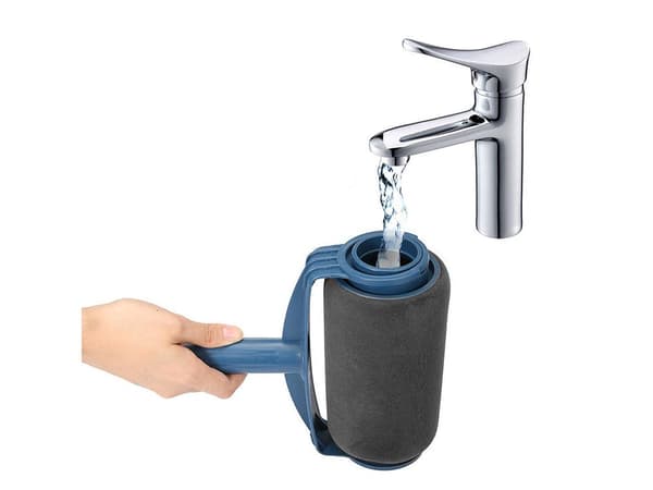 Malerrullesæt med farvebeholder 0,7 l, mikrofiber, teleskopskaft