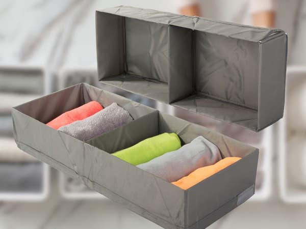 Skuffeorganisator 2 rum 51x20x10 cm polyester foldbar
